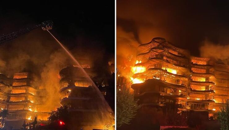İzmir’in lüks sitesindeki yangından gelen birinci imajlar çok vahim!