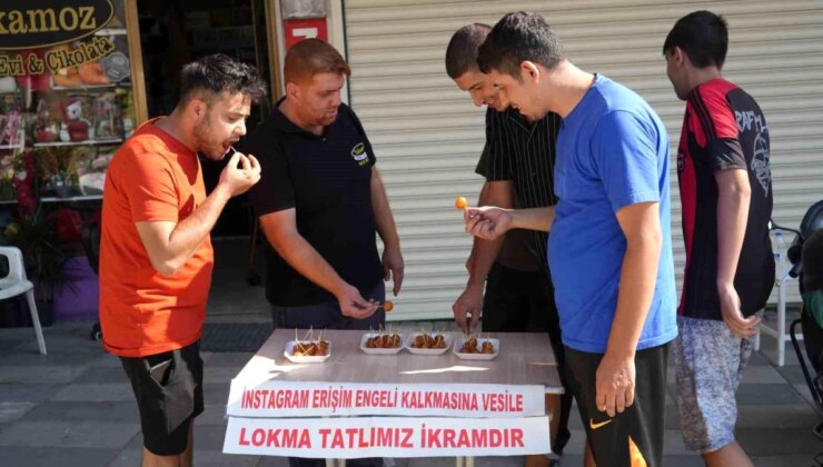 Gaziantep’te Esnaf, Instagram’ın Açılmasını Lokma Dağıtarak Kutladı