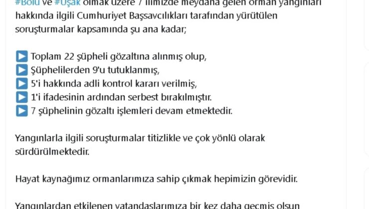 Orman Yangınlarıyla İlgili 22 Kuşkulu Gözaltına Alındı