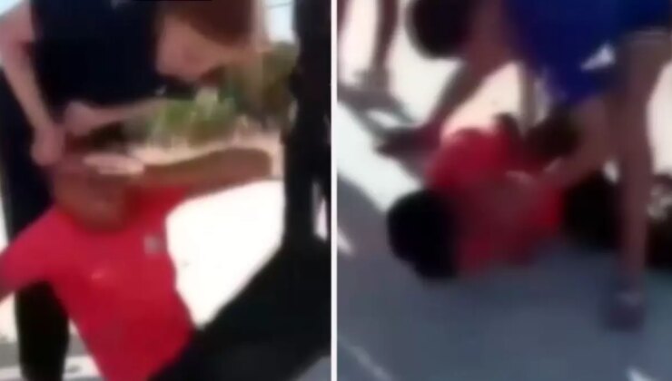 Üstelik hepsi çocuk! Kızlı erkekli küme, ortalarına aldıkları kişiyi bayıltana kadar dövdü