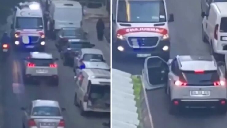 Olaya giden ambulansı bu türlü engelledi! Pes dedirten olay anbean kamerada