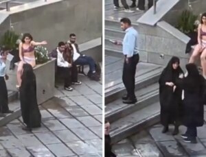 Zarurî örtünmeyi soyunarak protesto eden İranlı bayandan haber var