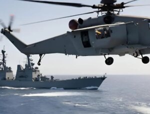 Rus gemisinden Alman askeri helikopterine ihtar ateşi